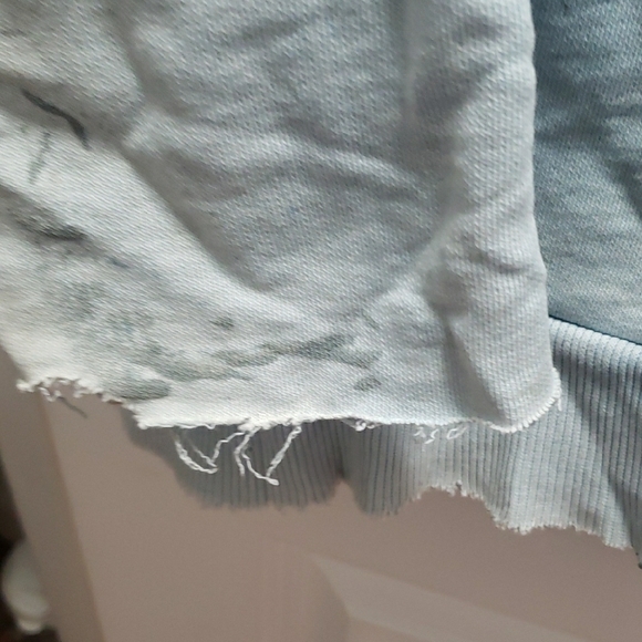 Light Blue Distressed Zip-Up Hoodie - Picture 6 of 6